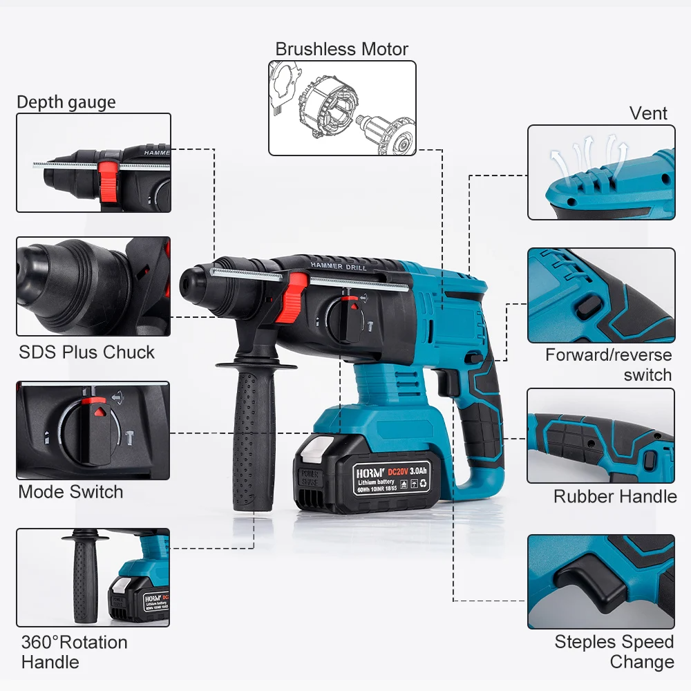 SimpluAcasa™ RESIGILAT - Bormasina cu percutie fara fir 1850W — Lucrări Mai Simple și Eficiente