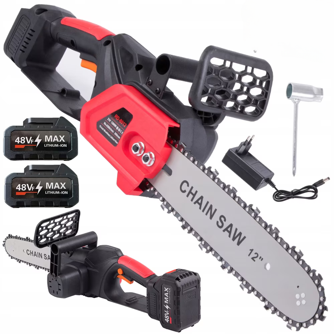 Drujba electrica cu lant 12 inch, cu 2 Acumulatori, 48V, Lithium, 4800rpm, 305mm Imagine principală a produsului