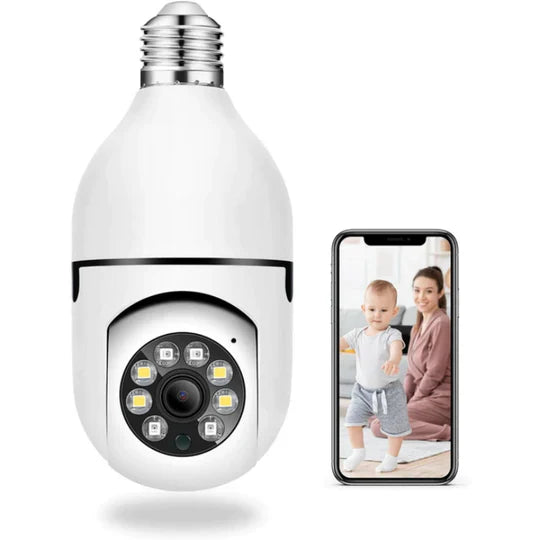 Camera de supraveghere tip Bec cu soclu E27, vedere pe noapte, senzori de miscare, alarma, 1080P Imagine principală a produsului