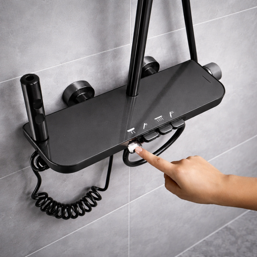 SimpluAcasa™ Set Coloana Dus Premium cu Butoane Piano — Confort Practic Pentru Casa Ta Imagine principală a produsului