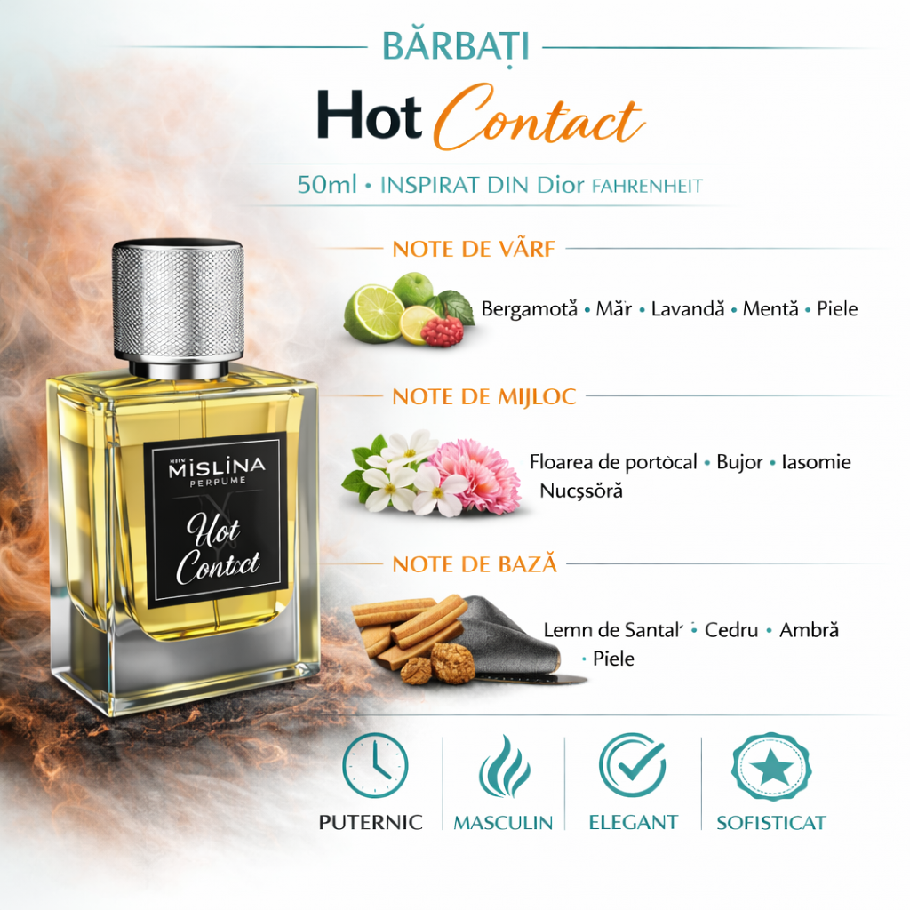 Parfum Mislina Bărbați Hot Contact 50ml, inspirat din Dior Fahrenheit, M091