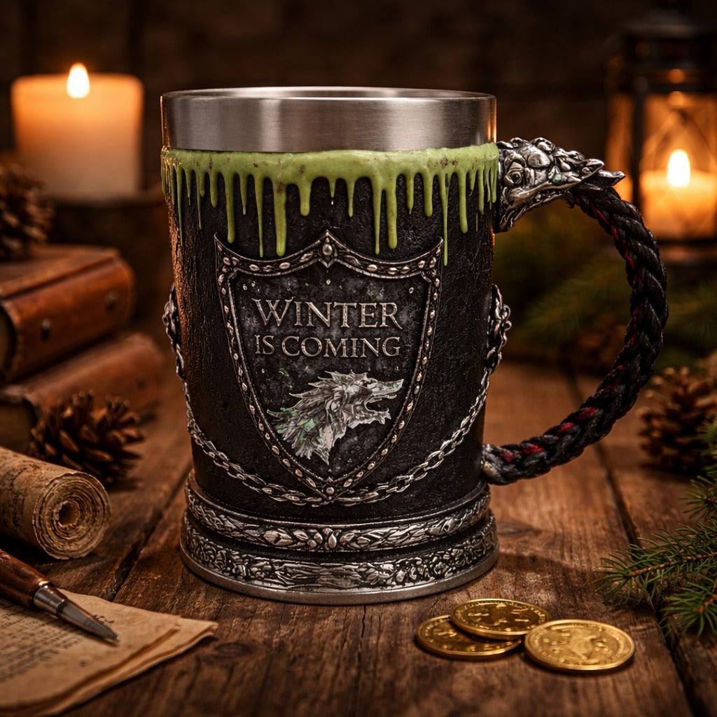 SimpluAcasa™ Halba de bere medievala 600 ml Winter is Coming — Mai Mult Confort Oriunde