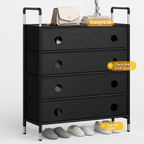 SimpluAcasa™ Pantofar Organizator 5 Niveluri cu Sertare Textile Design Modern Negru — Confort Practic Pentru Casa Ta