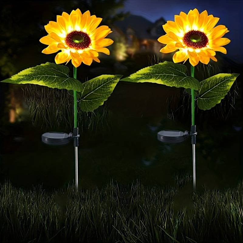 SimpluAcasa™ Set 2 Lampi solare LED de tip floarea soarelui pentru — Lucrări Mai Simple și Eficiente