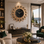 SimpluAcasa™ Ceas de perete decorativ 70 cm de paun design elegant — Confort Practic Pentru Casa Ta