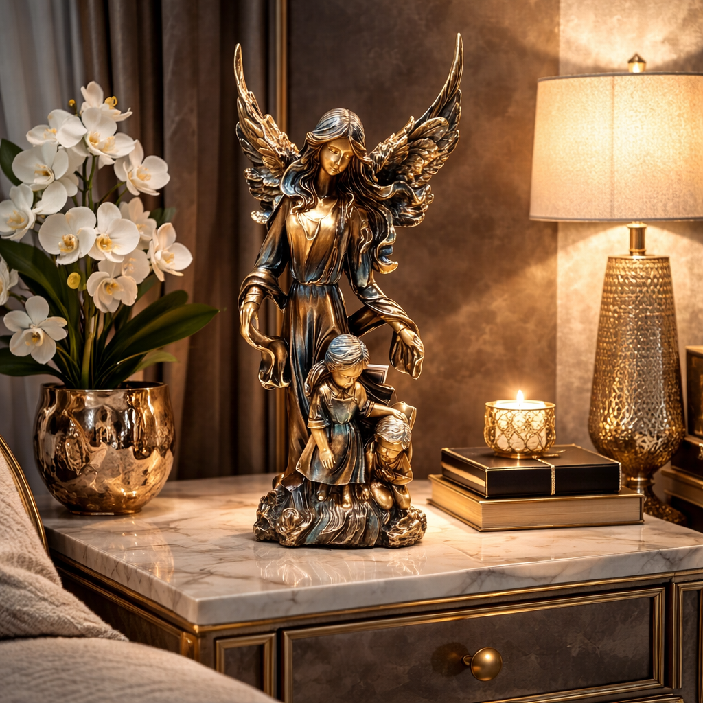 SimpluAcasa™ decorativa inger protector cu copii – eleganta si simbol al — Confort Practic Pentru Casa Ta
