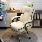 SimpluAcasa™ Scaun Ergonomic Directorial cu Suport Picioare Rabatabil Piele Ecologica — Confort Practic Pentru Casa Ta