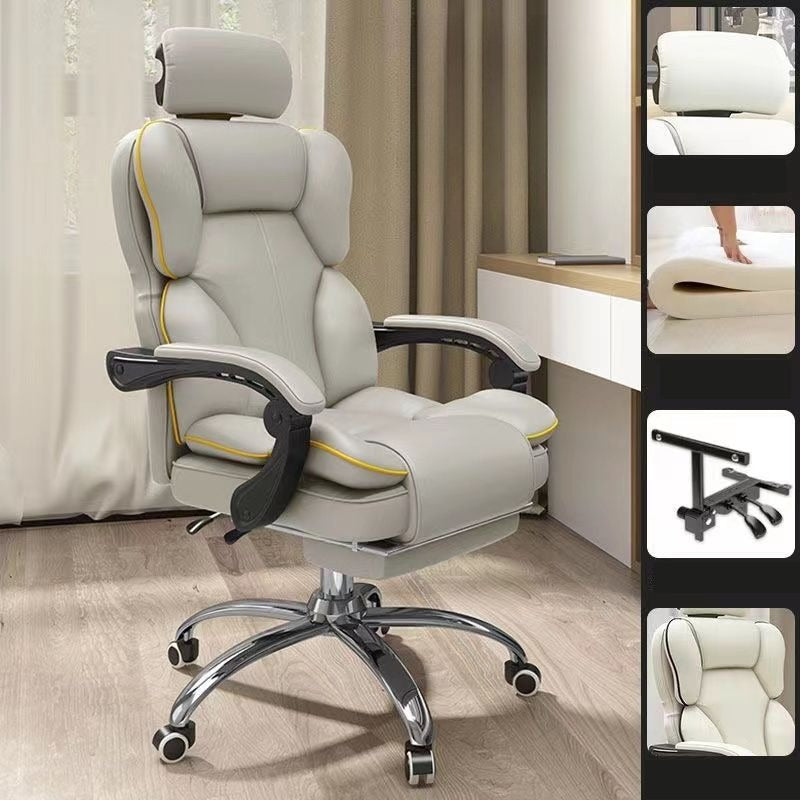 SimpluAcasa™ Scaun Ergonomic Directorial cu Suport Picioare Rabatabil Piele Ecologica — Confort Practic Pentru Casa Ta