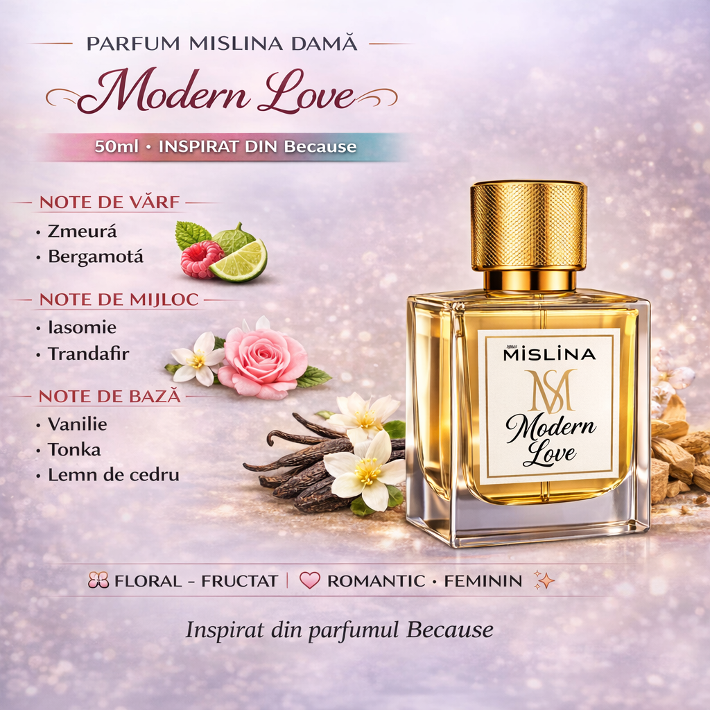Parfum Mislina Damă Modern Love 50ml – Inspirat din Because Women, M032 Imagine secundară a produsului