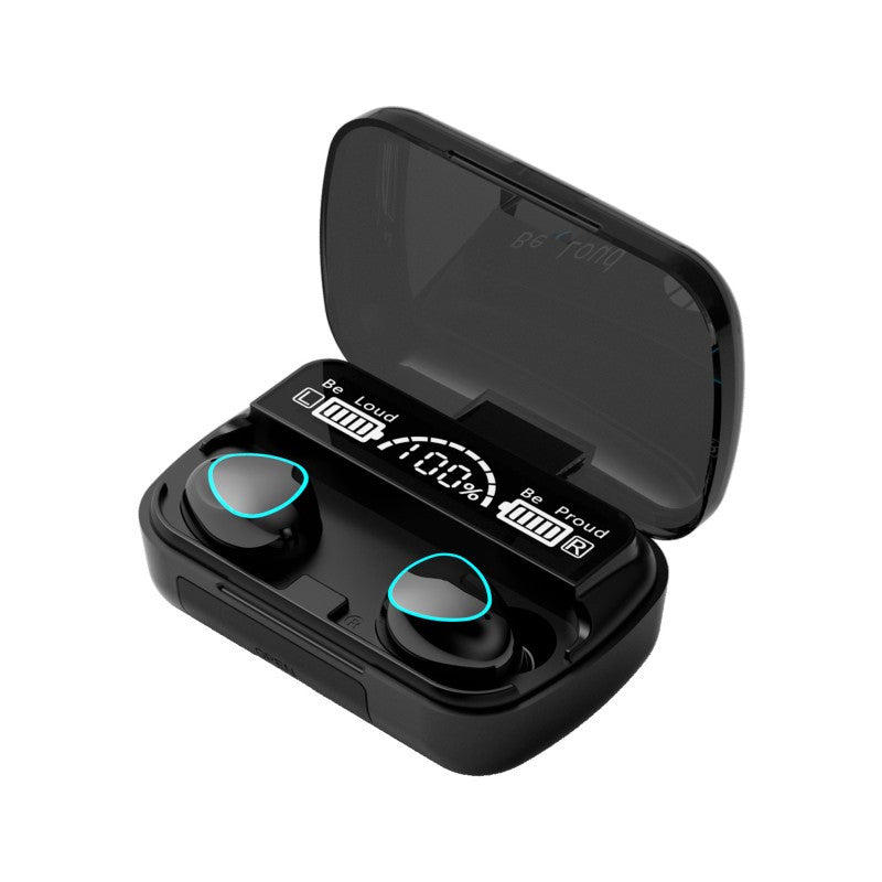 Casti wireless M10, Bluetooth 5.3, Stereo, LED, TWS, Negru Imagine principală a produsului