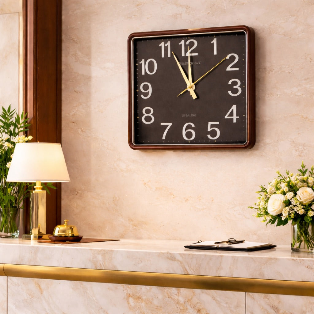 SimpluAcasa™ Ceas de perete silentios 35 cm mecanism quartz cifre mari — Confort Practic Pentru Casa Ta