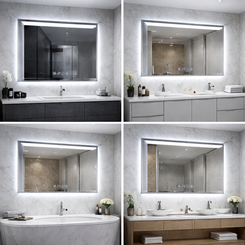 SimpluAcasa™ Oglinda LED cu ceas digital si dezaburire — Confort Practic Pentru Casa Ta