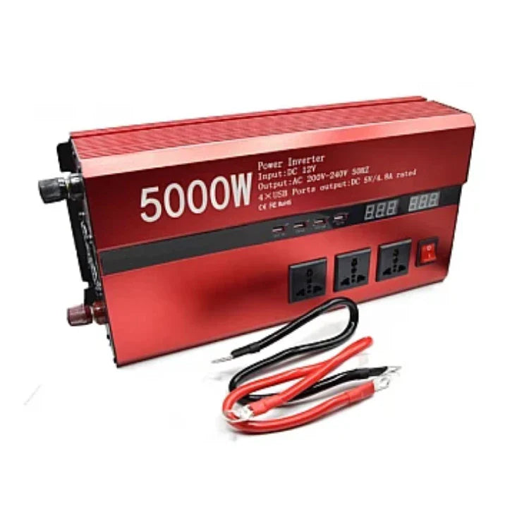 Invertor Auto, 12V, Display Dublu cu 4 Mufe USB, 2 iesiri Imagine principală a produsului