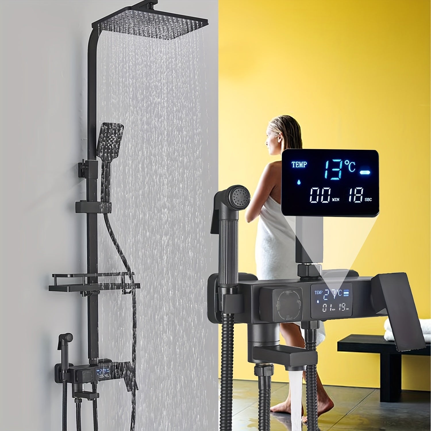 SimpluAcasa™ Coloana dus premium cu afisaj digital LCD — Confort Practic Pentru Casa Ta Imagine principală a produsului