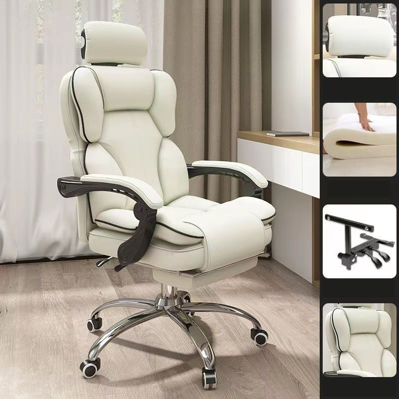 SimpluAcasa™ Scaun Ergonomic Directorial cu Suport Picioare Rabatabil Piele Ecologica — Confort Practic Pentru Casa Ta