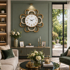 SimpluAcasa™ Ceas de perete decorativ floral 58 cm fosforescent design elegant — Confort Practic Pentru Casa Ta