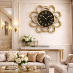 SimpluAcasa™ Ceas de perete decorativ floral 58 cm fosforescent design elegant — Confort Practic Pentru Casa Ta
