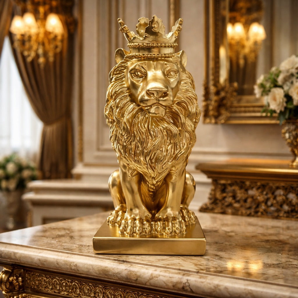 SimpluAcasa™ decorativa Leu Regal din rasina 14x22.5x5 cm design premium — Confort Practic Pentru Casa Ta Imagine secundară a produsului