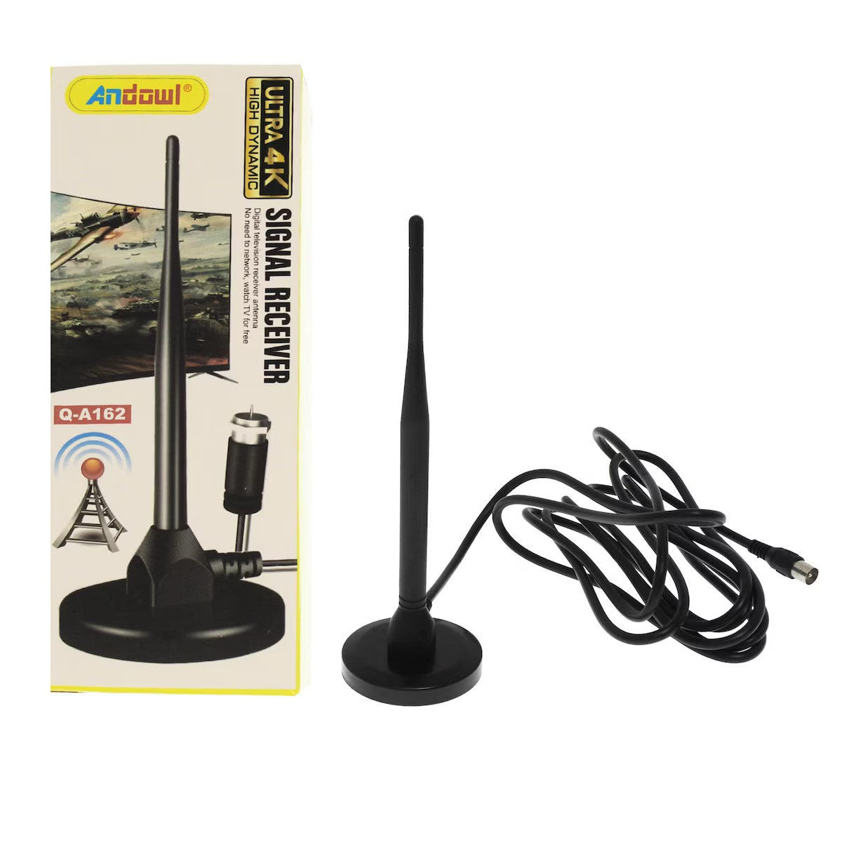 Antena semnal TV Andowl A162 cu baza magnetica 1080p Imagine principală a produsului