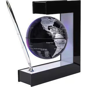 Glob pamantesc magnetic plutitor cu iluminare LED forma C cu Pix 17.3 cm x 19.5 cm x 5 cm Imagine principală a produsului