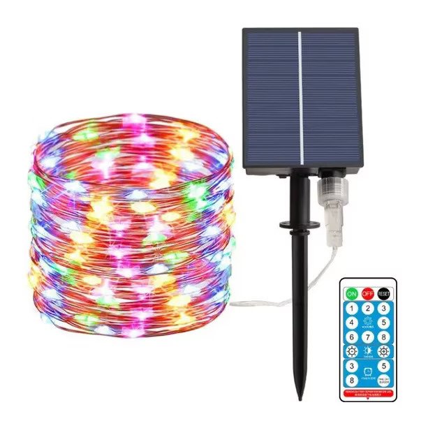 Ghirlanda Luminoasa Solara din Cupru 30M, cu 300 MiniLED-uri, 8 Programe, telecomanda Imagine principală a produsului
