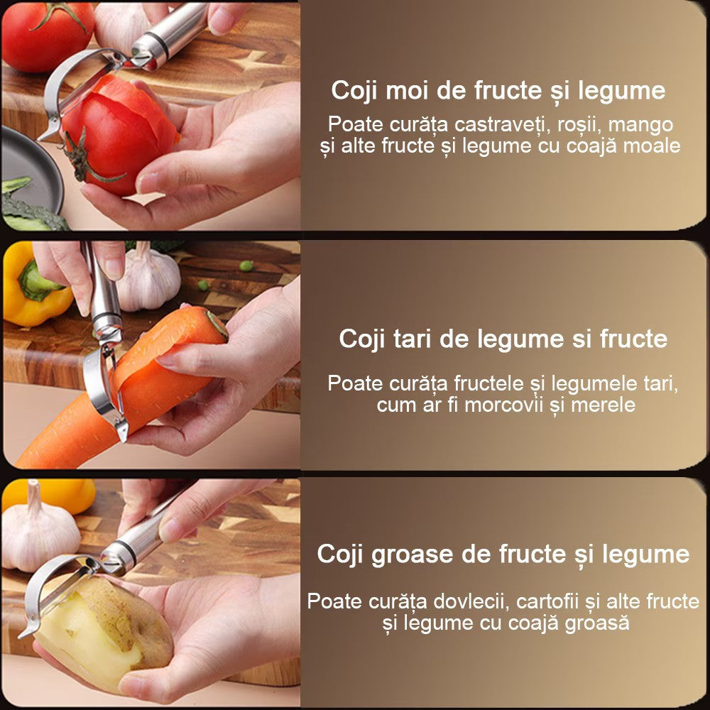 SimpluAcasa™ Taietor inox pentru legume si fructe otel inoxidabil — Mai Mult Confort în Bucătărie
