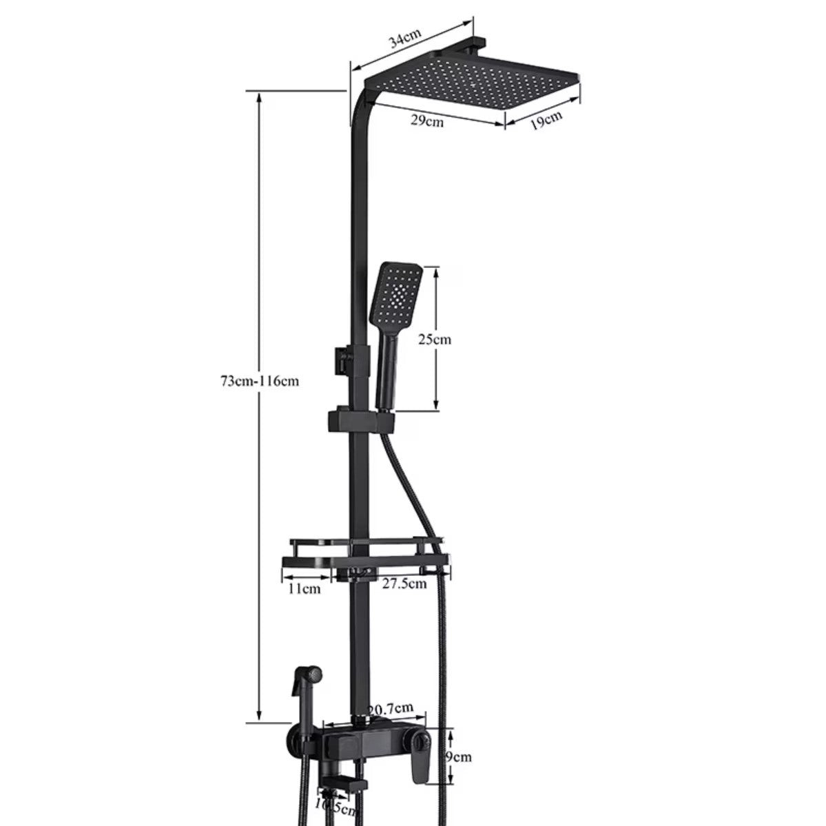 SimpluAcasa™ Coloana dus premium cu afisaj digital LCD — Confort Practic Pentru Casa Ta