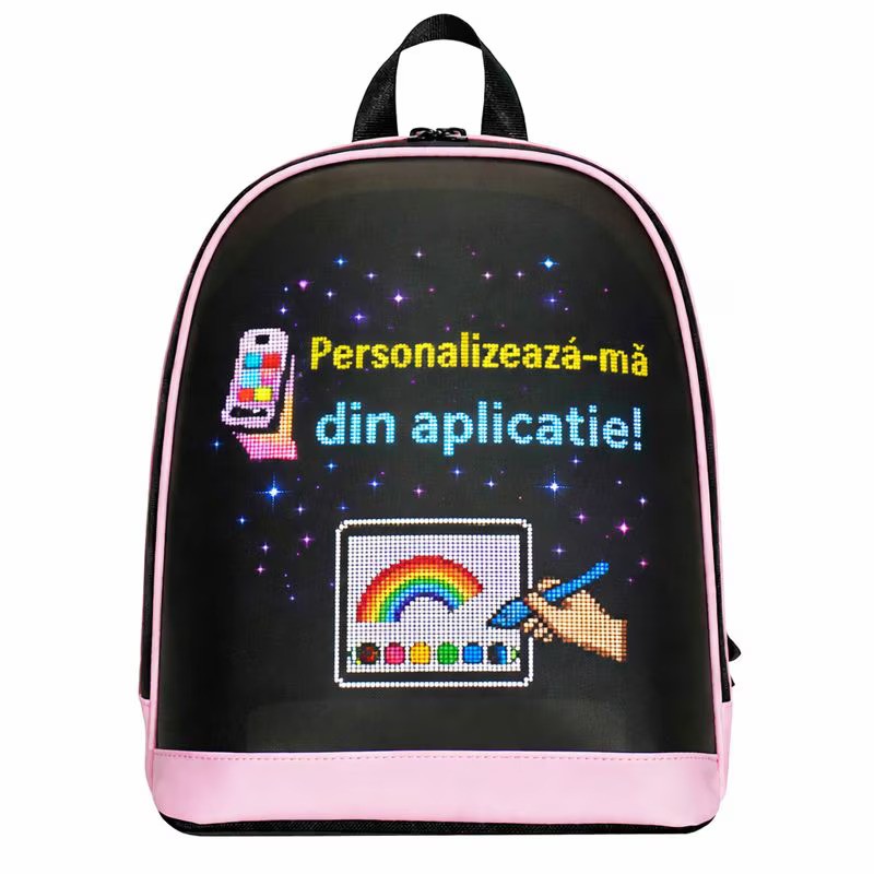 SimpluAcasa™ Ghiozdan Smart/Inteligent pentru copii cu ecran LED 26 × 11 — Util Pentru Familie și Copii