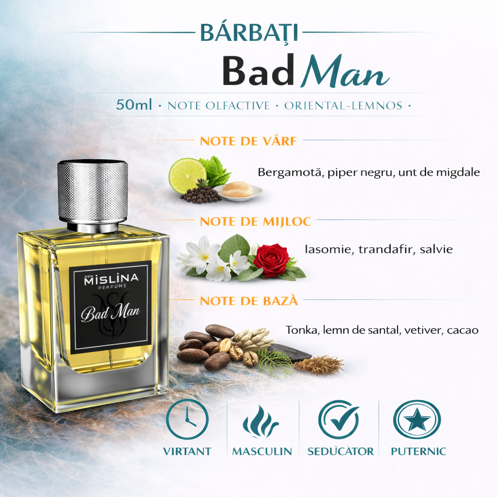 Parfum Mislina Bad Man 50ml – Inspirat din Bad Boy | Parfum Bărbați Oriental Lemnos, M041 Imagine secundară a produsului