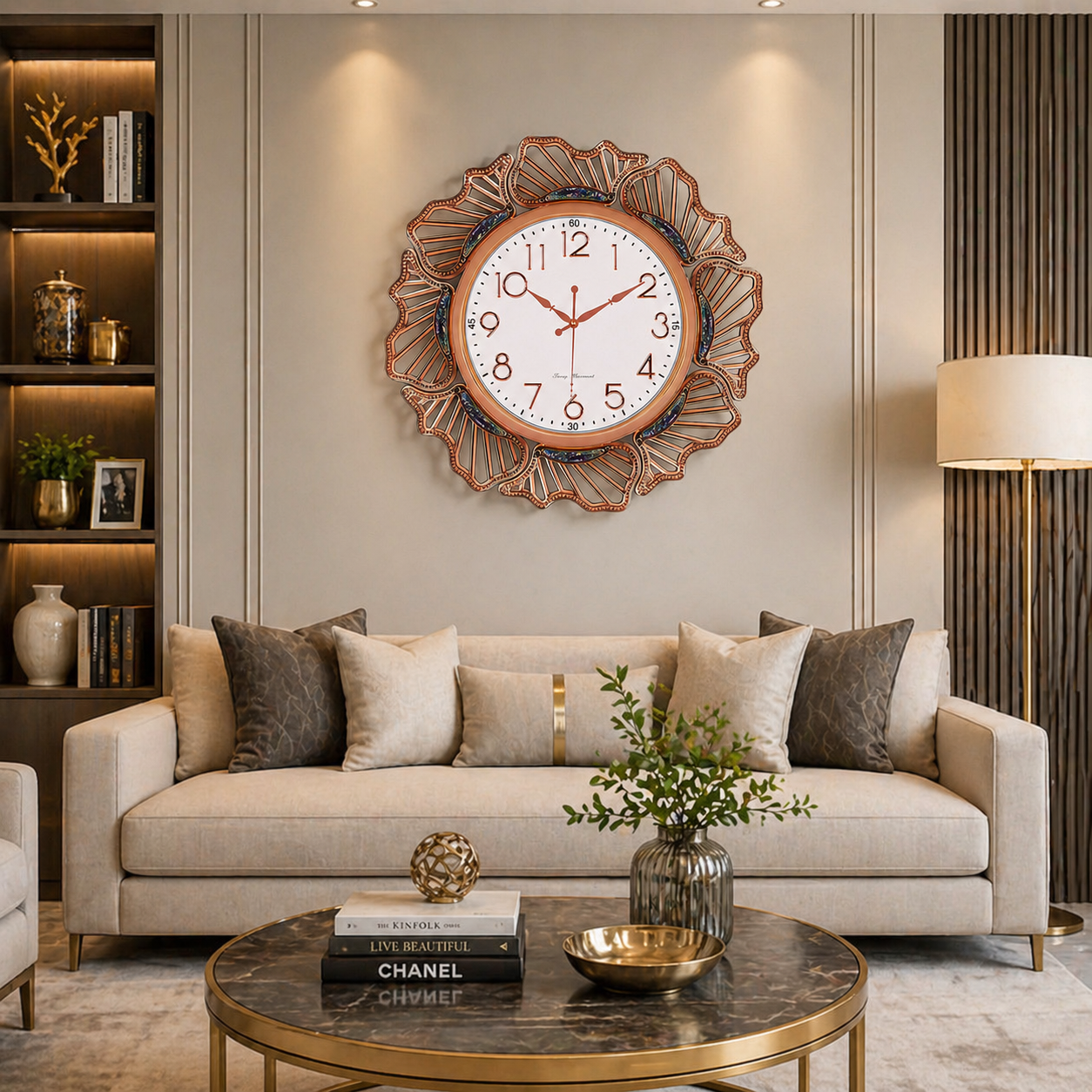 SimpluAcasa™ Ceas de perete modern decorativ 57 cm design elegant cu — Confort Practic Pentru Casa Ta Imagine secundară a produsului