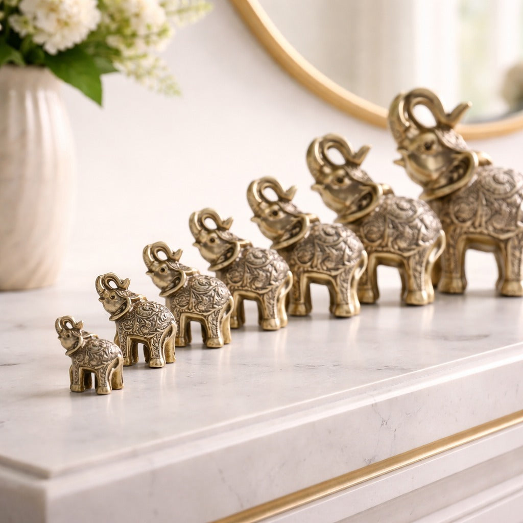 SimpluAcasa™ Set elefanti decorativi din rasina — Confort Practic Pentru Casa Ta