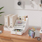 SimpluAcasa™ Organizator birou multifunctional cu sertar 34 x 28 x 24 — Confort Practic Pentru Casa Ta