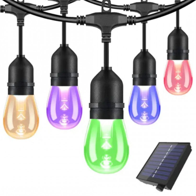 Ghirlanda luminoasa cu incarcare solara 10 metri, 10 becuri, lumina RGB, efect de picurare Imagine principală a produsului
