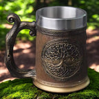 SimpluAcasa™ Halba bere  viking Tree of Life 600 ml interior inox — Mai Mult Confort Oriunde