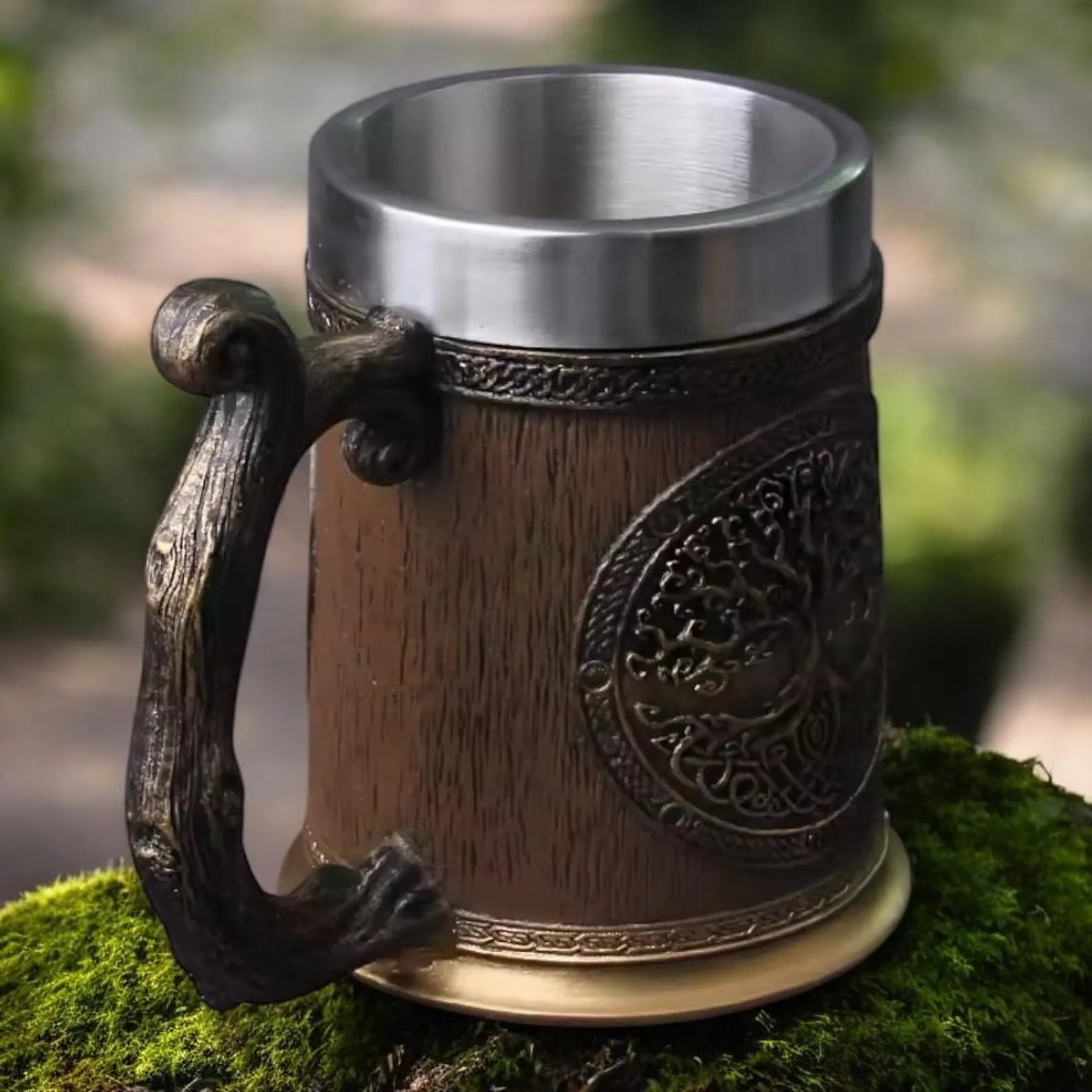 SimpluAcasa™ Halba bere  viking Tree of Life 600 ml interior inox — Mai Mult Confort Oriunde