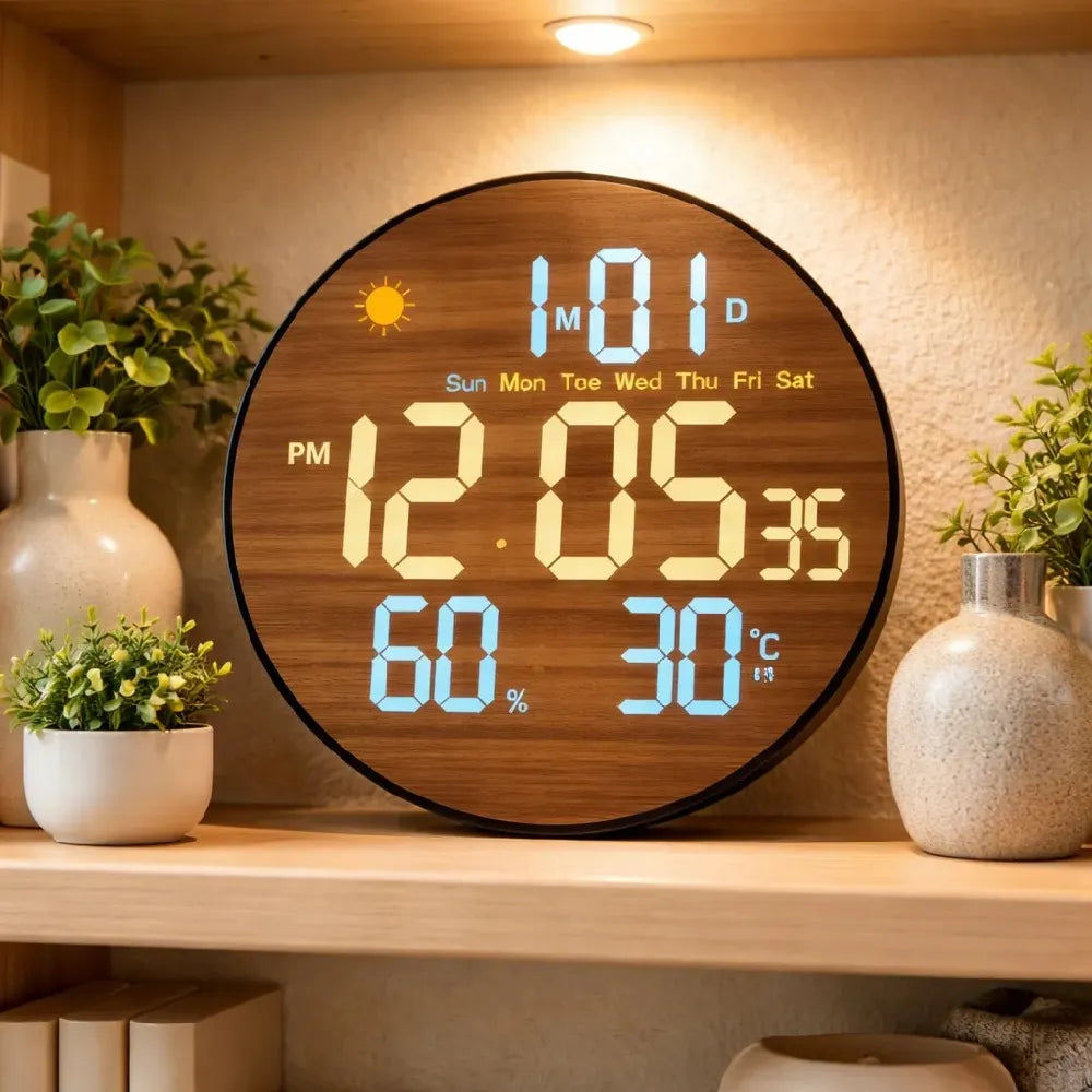SimpluAcasa™ Ceas digital LED de perete 26 cm — Confort Practic Pentru Casa Ta