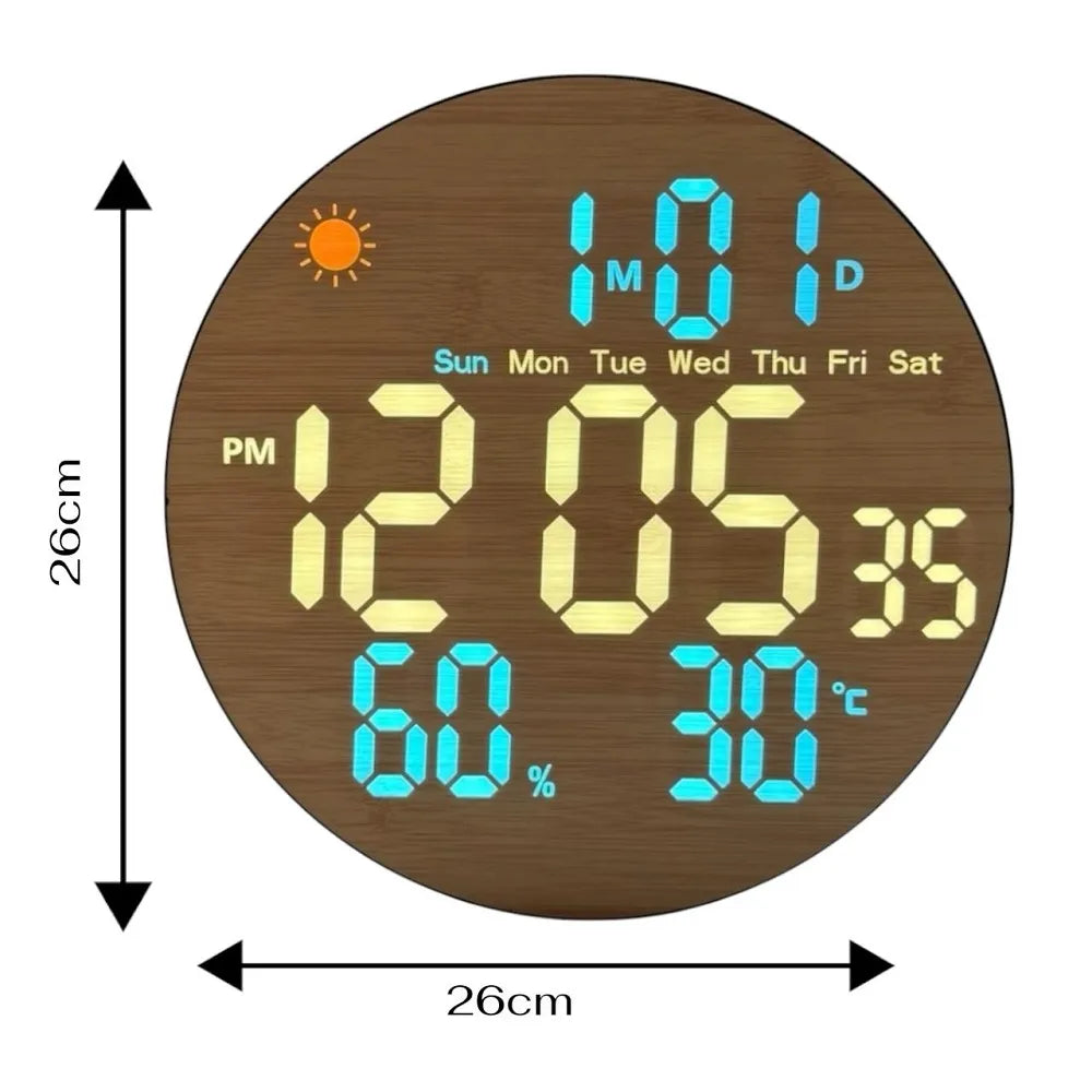 SimpluAcasa™ Ceas digital LED de perete 26 cm — Confort Practic Pentru Casa Ta
