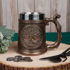 SimpluAcasa™ Halba bere  viking Tree of Life 600 ml interior inox — Mai Mult Confort Oriunde Imagine principală a produsului