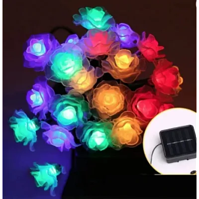 Instalatie solara 50 led, pentru exterior, model floricele, IP 44 Imagine principală a produsului