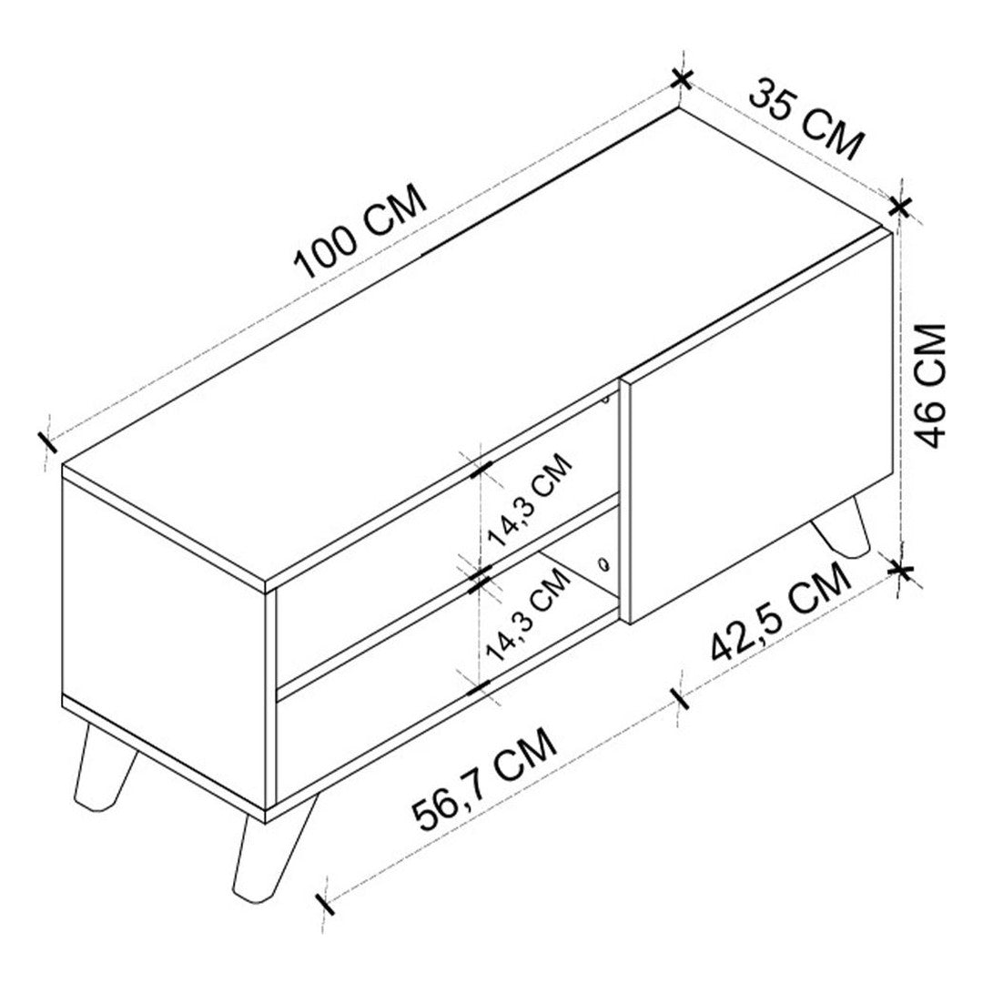 SimpluAcasa™ Comoda TV Malta 100 cm 100 cm PAL 18 mm — Confort Practic Pentru Casa Ta