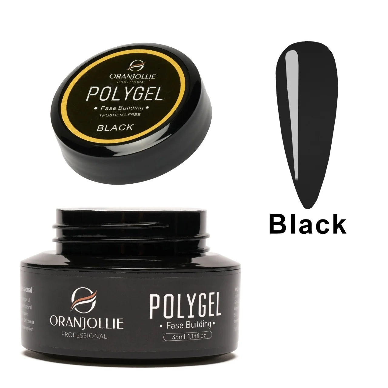 PolyGel Glitter, 35 Gr, Negru, OR89