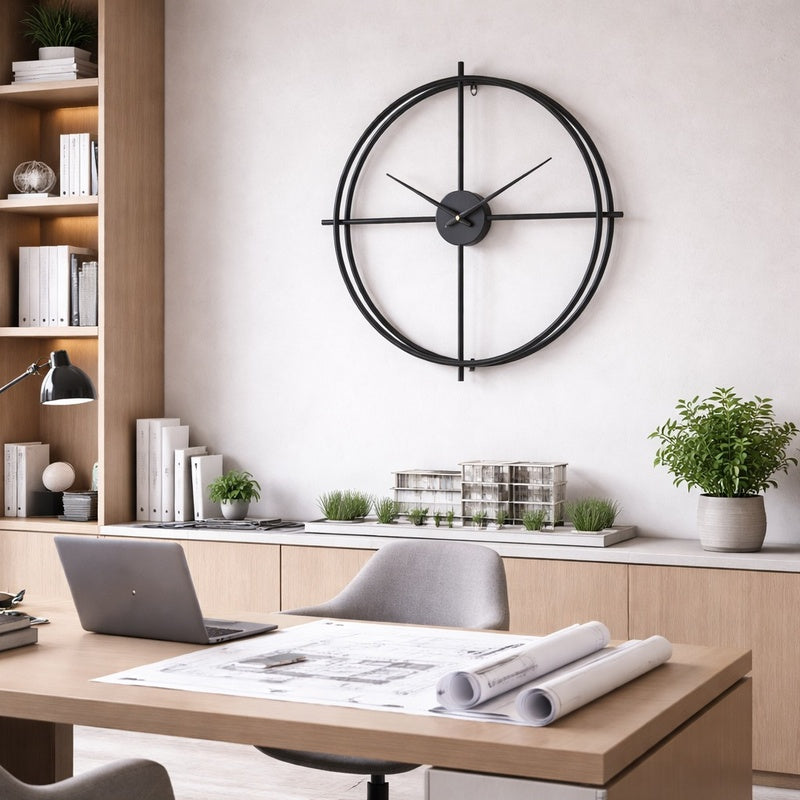 SimpluAcasa™ Ceas de perete modern minimalist – metal – design circular — Confort Practic Pentru Casa Ta