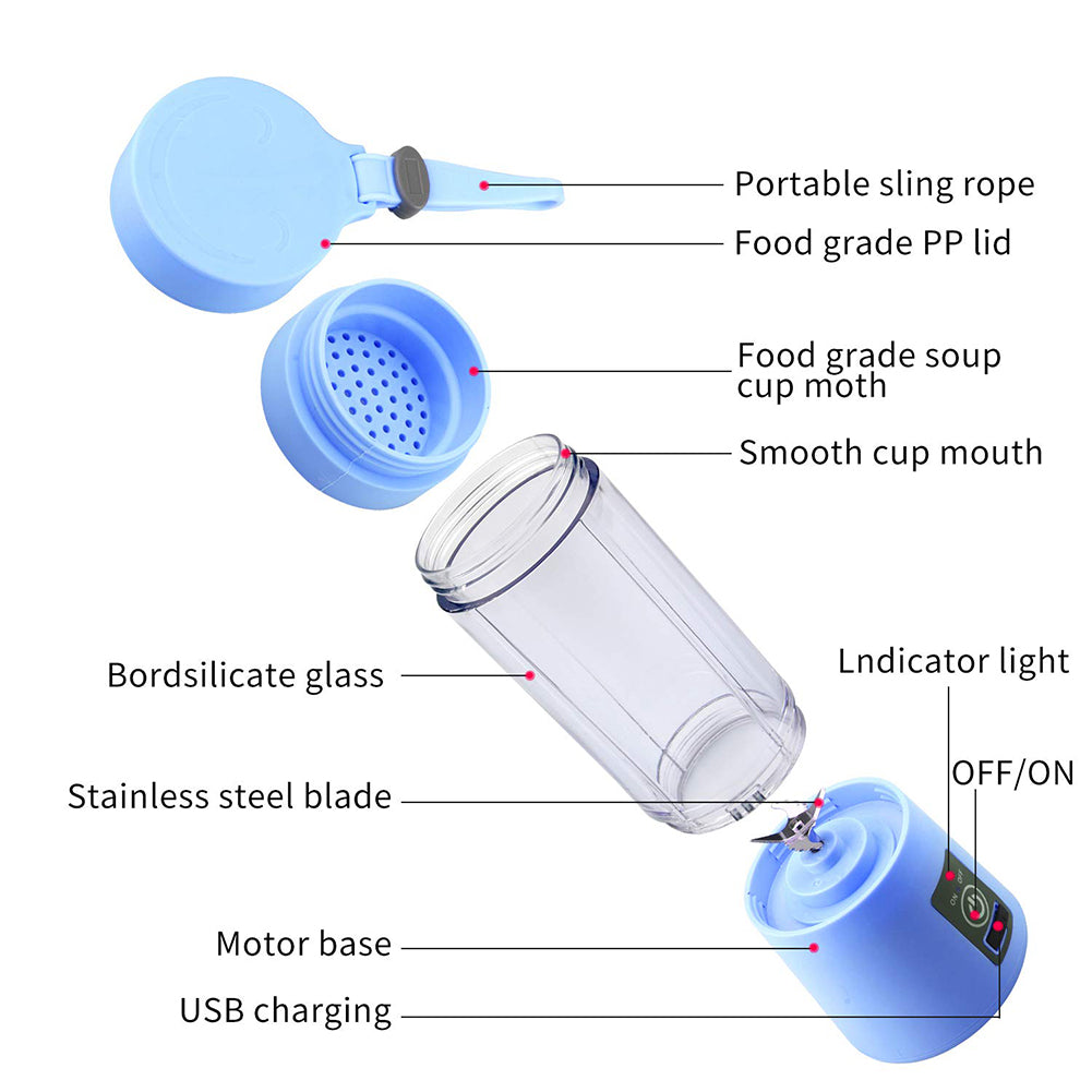 SimpluAcasa™ RESIGILAT - Blender smoothie maker portabil cu incarcare USB functie — Mai Mult Confort în Bucătărie