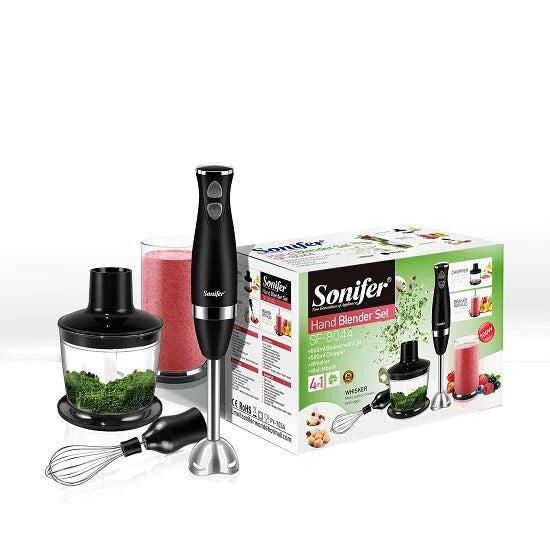 Set Blender 3 in 1 Sonifer SF-8044 cu putere 500W, Mixer vertical, functie Turbo, Multifunctional, alb Imagine principală a produsului