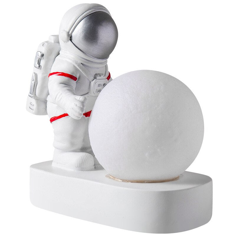 SimpluAcasa™ Lampa LED Astronaut cu Luna – Veioza ambientala pentru copii — Util Pentru Familie și Copii