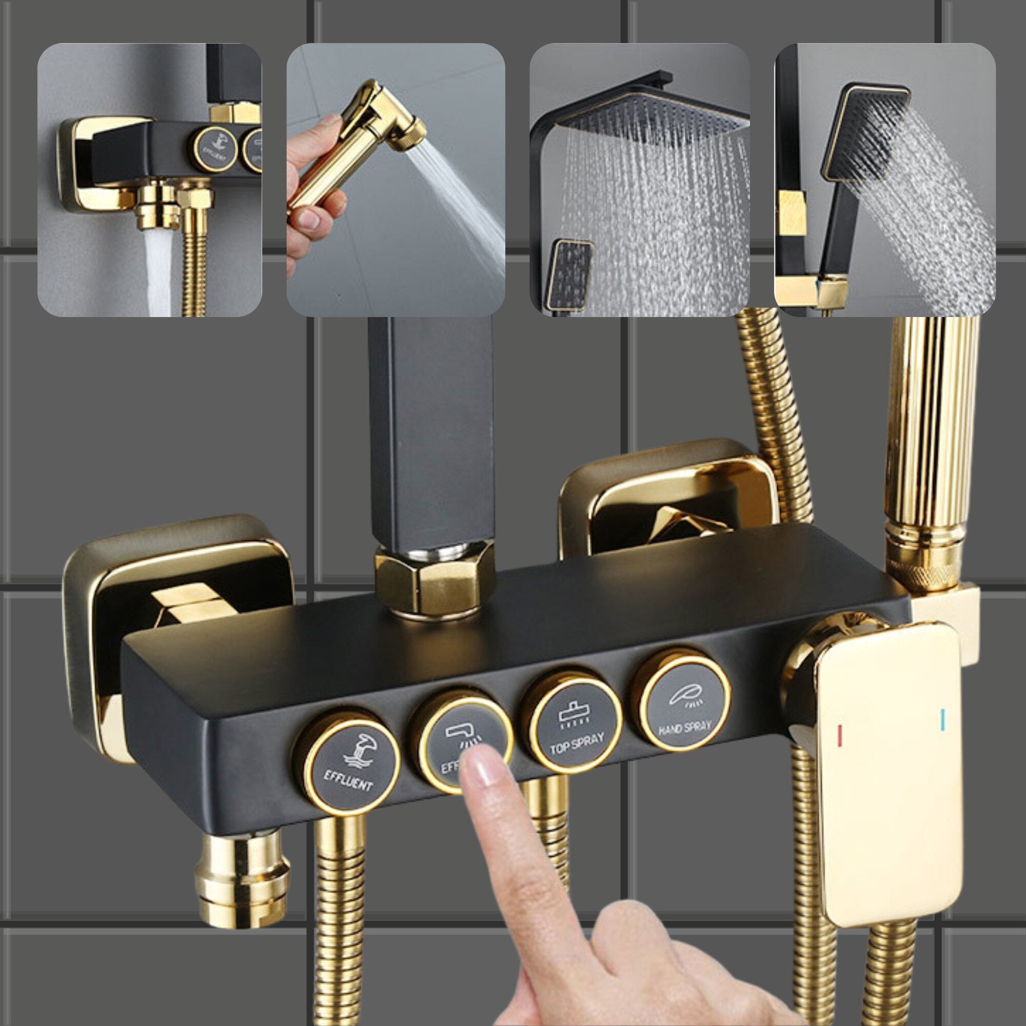 SimpluAcasa™ Coloana de dus premium cu 4 functii — Confort Practic Pentru Casa Ta