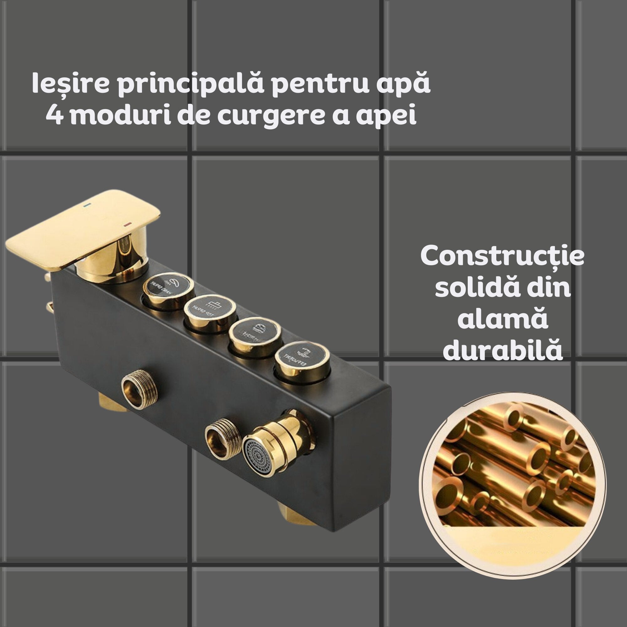 SimpluAcasa™ Coloana de dus premium cu 4 functii — Confort Practic Pentru Casa Ta