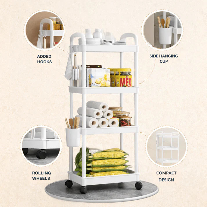 SimpluAcasa™ Raft organizator cu 4 niveluri — Confort Practic Pentru Casa Ta