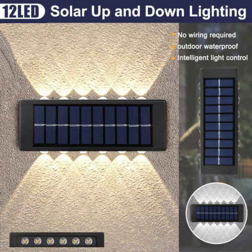 SimpluAcasa™ Set 2 lampi solare de perete cu iluminare sus si — Ambient Modern Pentru Acasă