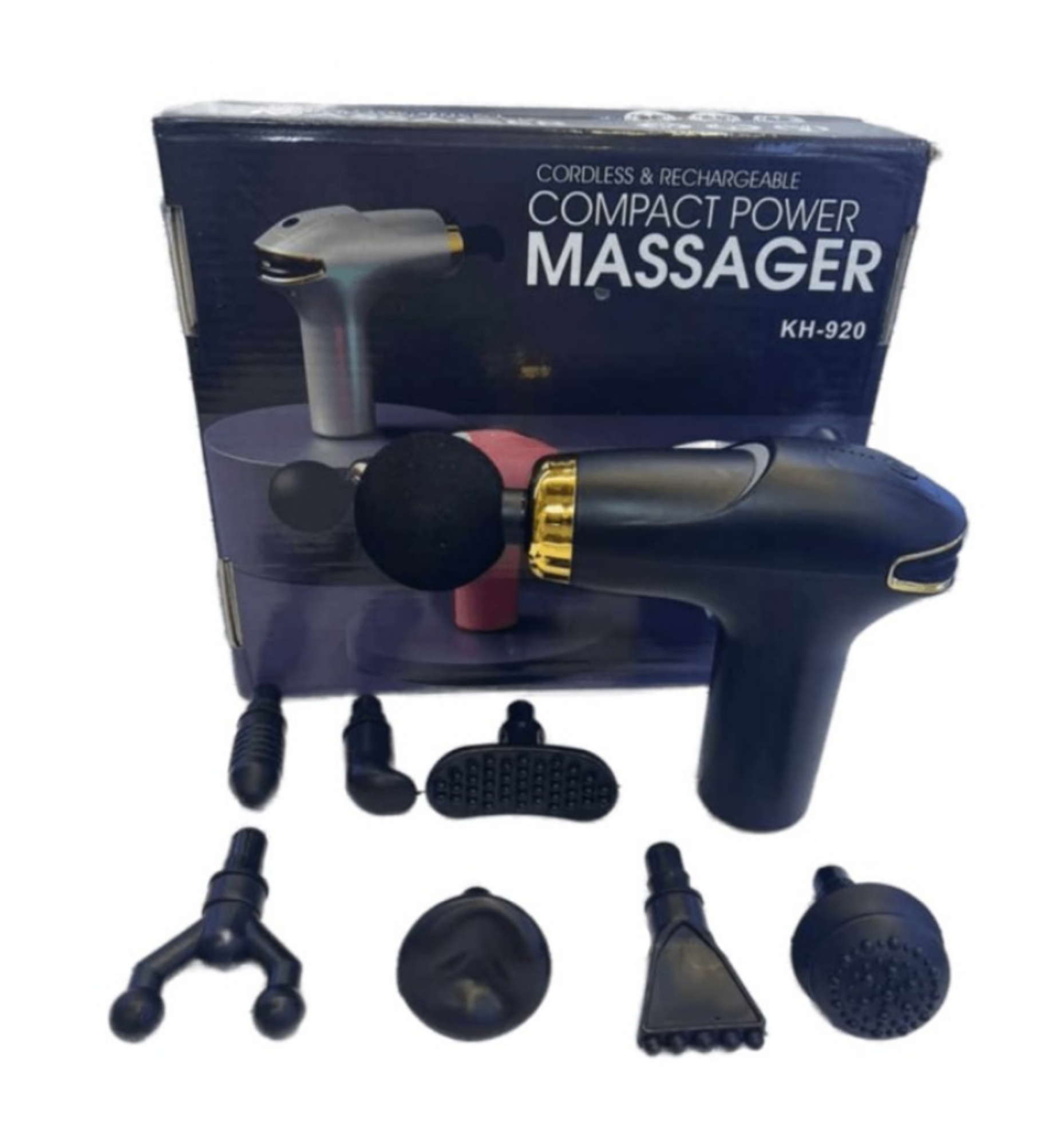 Aparat de masaj profesional facial cu vibromasaj, portabil, cu acumulator inclus, 8 capete, 5 trepte de viteza Imagine principală a produsului